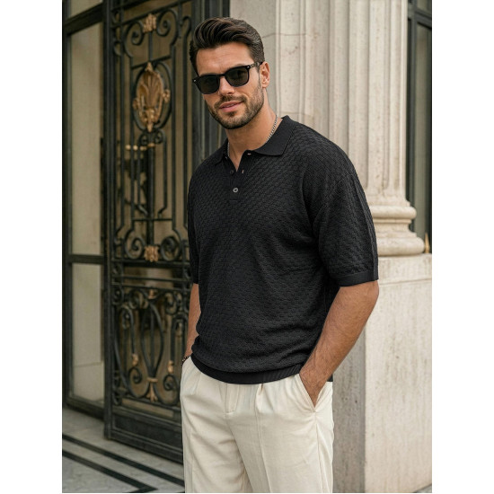 Vīriešu melni polo krekli Style POLO T-krekls