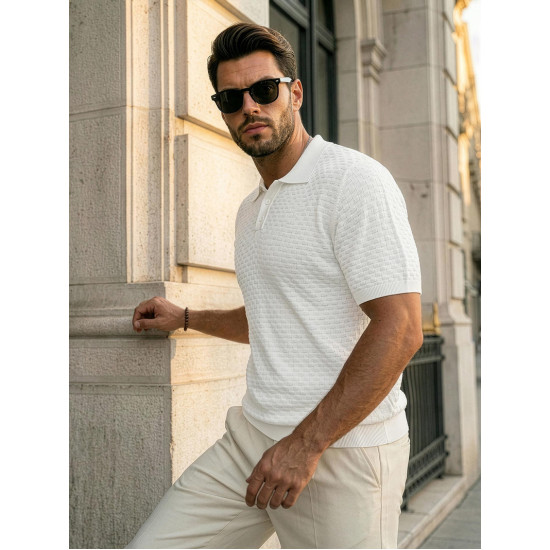 Miesten valkoiset Style-polo-paidat POLO T-paita