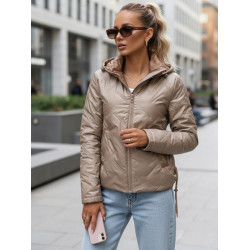 Pikowana brązowa kurtka damska Moli