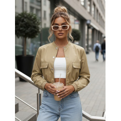 Damska przejściowa kurtka bomberka Keli w kolorze jasnobrązowym