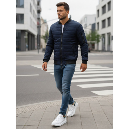 Vyriška dygsniuota tamsiai mėlyna striukė Minti JS/MY02Z