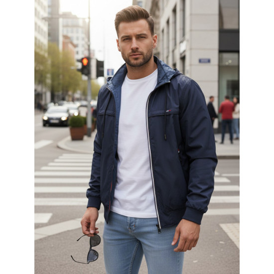 Vyriška tamsiai mėlyna  dvipusė pereinamojo laikotarpio striukė Artun Vyriškos Striukės ir Paltai