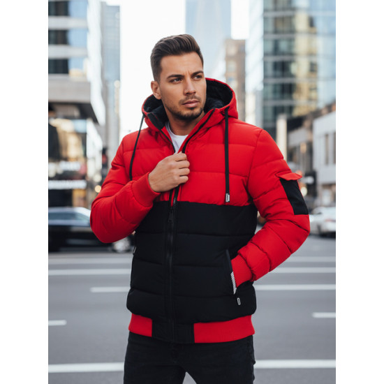 Vyriška raudona/juoda žieminė striukė Oscar Žieminės striukės