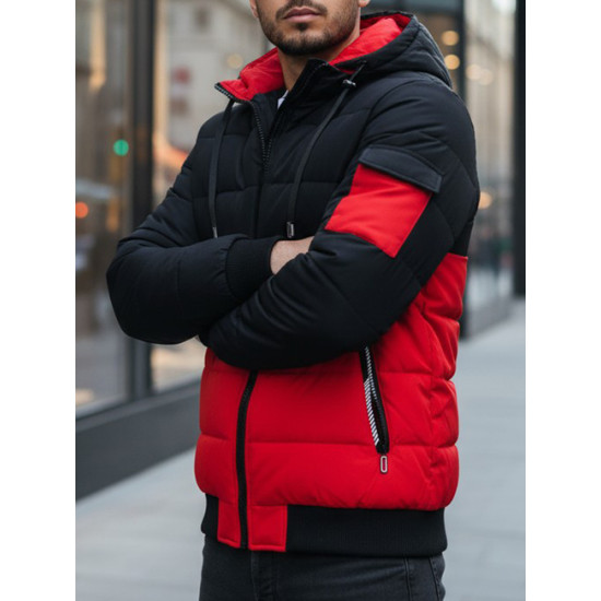 Vyriška juoda/raudona žieminė striukė Oscar