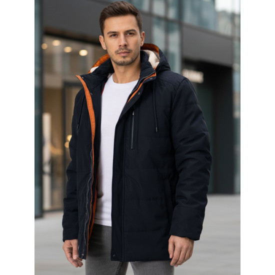 Vyriška tamsiai mėlyna žieminė striukė Nordic