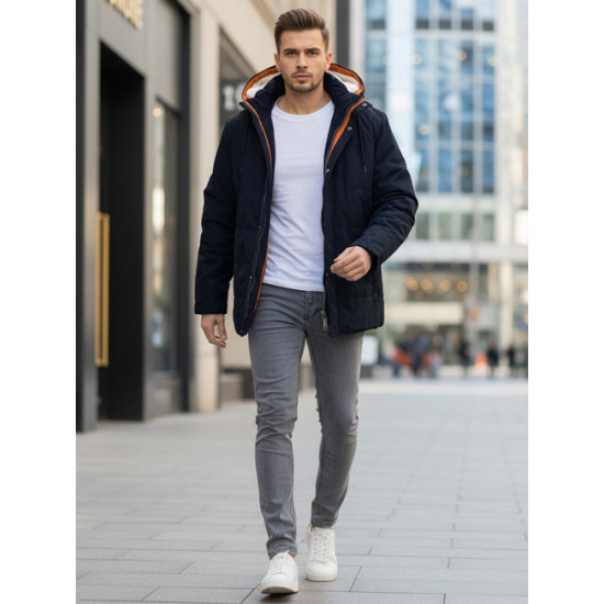 Vyriška tamsiai mėlyna žieminė striukė Nordic