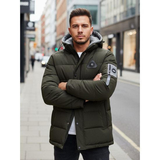 Vyriška tamsiai žalia žieminė striukė Race