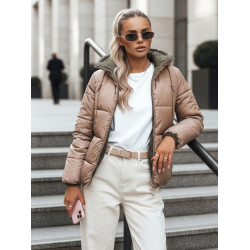 Damska brązowo-zielona dwustronna kurtka Victoria