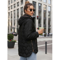 Kobieta pikowana czarna kurtka Nomi