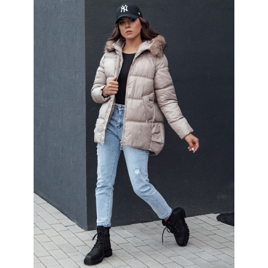 Naisten ruskea hupullinen takki Stela Naisten takit