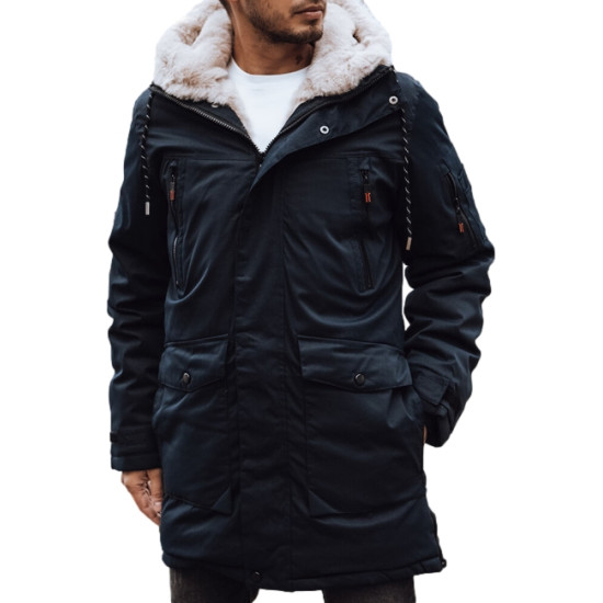 Vyriška tamsiai mėlyna žieminė striukė Space