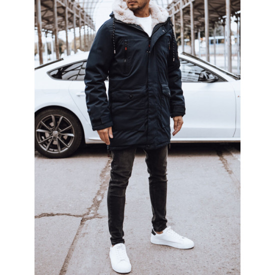 Vyriška tamsiai mėlyna žieminė striukė Space