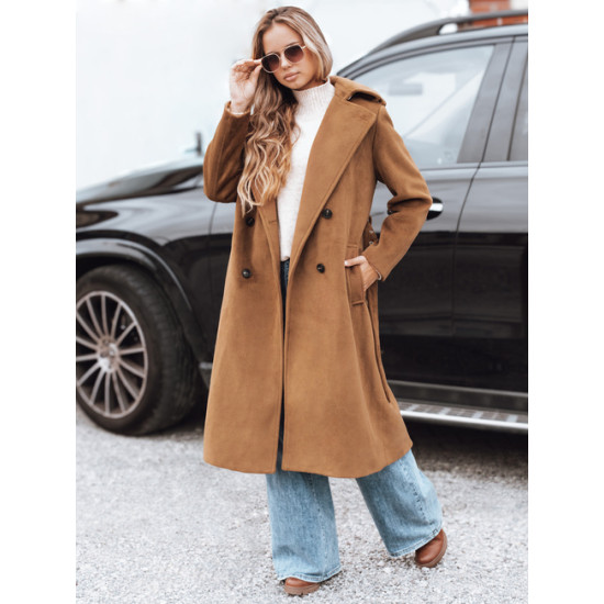 Moteriškas rudas žieminis paltas Gino Moteriškos striukės