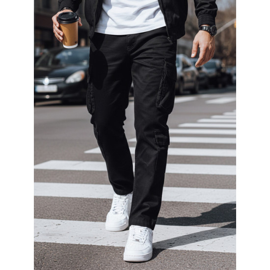 Vyriškos juodos spalvos kelnės Džinsai ir Jogeriai