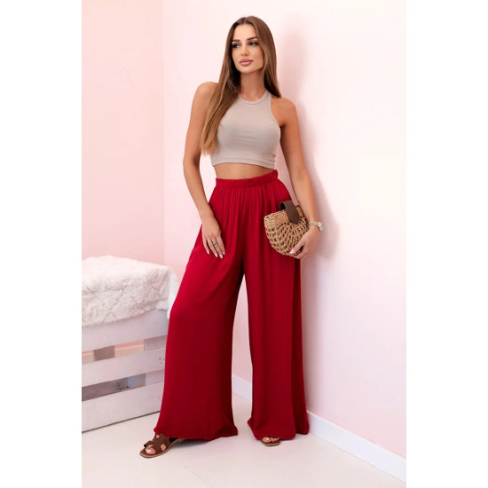 Women's Dark Red Pants by Style