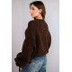 Moteriškas tamsiai rudas megztinis Fango