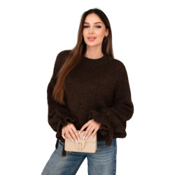Moteriškas tamsiai rudas megztinis Fango
