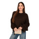Moteriškas tamsiai rudas megztinis Fango