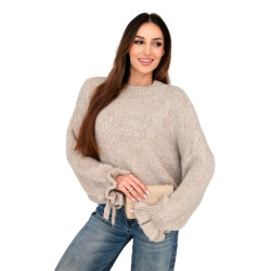 Moteriškas tamsiai rusvas megztinis Fango