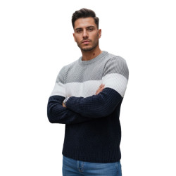 Vyriškas pilkas ir tamsiai mėlynas  megztinis Epic