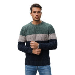 Vyriškas chaki ir tamsiai mėlynas megztinis Epic