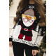 Moteriškas juodas kalėdinis megztinis Santa