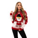 Moteriškas raudonas kalėdinis megztinis Santa