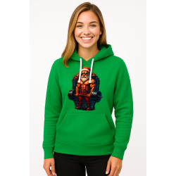 Vihreä hupullinen pusero Sporty Santa Claus Joulupukki