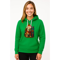 Vihreä huppari joulu koira