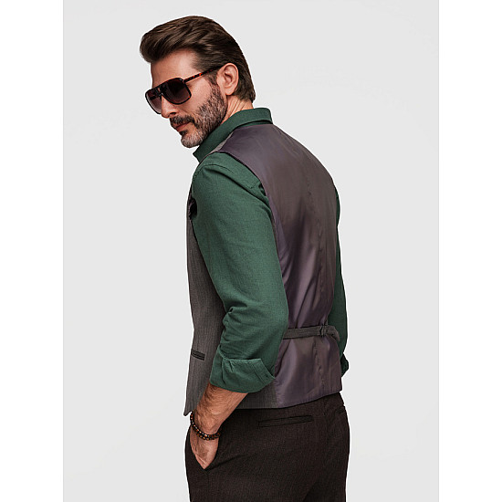 Klasyczna męska kamizelka w kolorze ciemnoszarym marki Alan