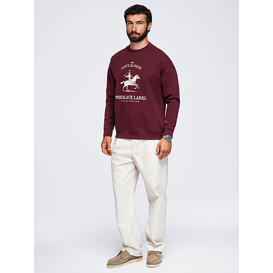 Męski sweter w kolorze bordowym marki Carte