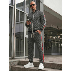 Męski zestaw w kolorze ciemnoszarym bez kaptura marki Gucci
