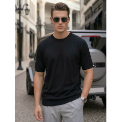 Vīriešu melnā T-krekls Summer