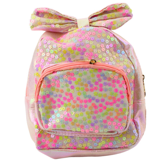 Vaikiška šviesiai rožinė kuprinė su blizgučiais 22 cm, 2,8 l Kuprinės
