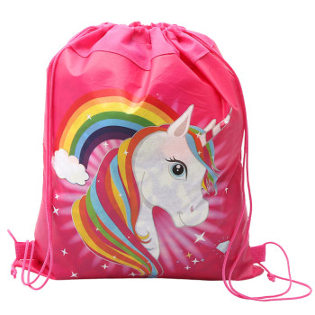 Розовая сумка для спортивной обуви Unicorn Rainbow, 35 x 27 см