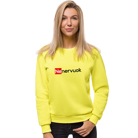 Moteriškas geltonas neoninis džemperis Nenervuok JS/W01