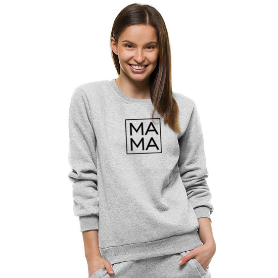 Moteriškas šviesiai pilkas džemperis MAMA JS/W01 - Jumpers Moteriškas šviesiai pilkas džemperis MAMA JS/W01