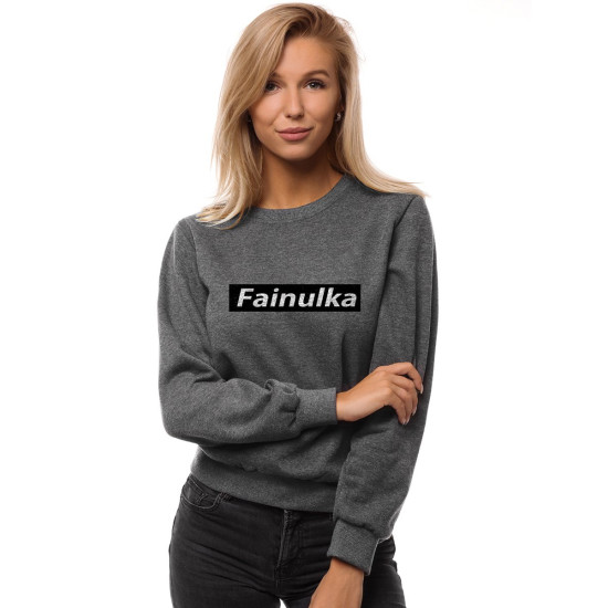 Akcija Moteriškas tamsiai pilkas džemperis Fainulka JS/W01 - Džemperiai Akcija Moteriškas tamsiai pilkas džemperis Fainulka JS/W01