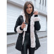 Juoda moteriška striukė su šviesiu kailiu Arctic TY3985