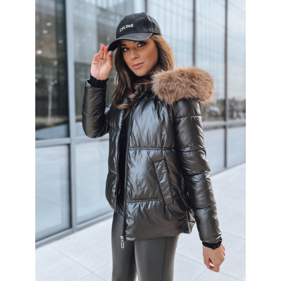 Juoda moteriška striukė Sparkle TY3953 - Akcija Juoda moteriška striukė Sparkle TY3953