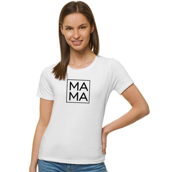 Moteriški balti marškinėliai MAMA JS/SD211