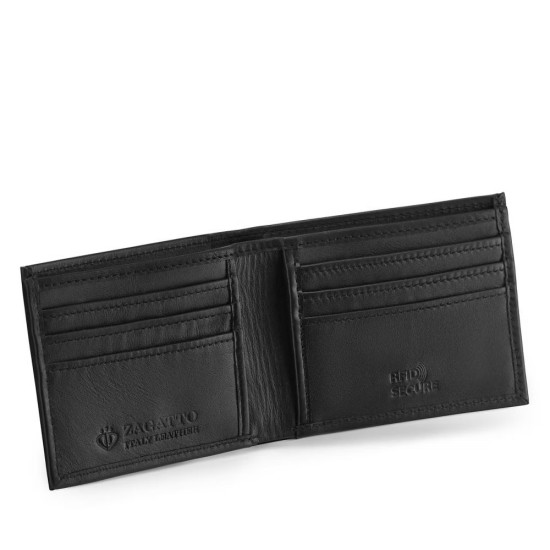 Vyriška piniginė iš natūralios odos Damian (juoda) N054-W Premium