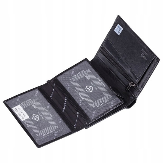 Meeste ehtne nahast rahakott Kimer (must) ZG-001-BAR-2