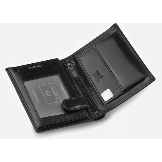 Meeste ehtne nahast rahakott Kimer (must) ZG-001-BAR-2