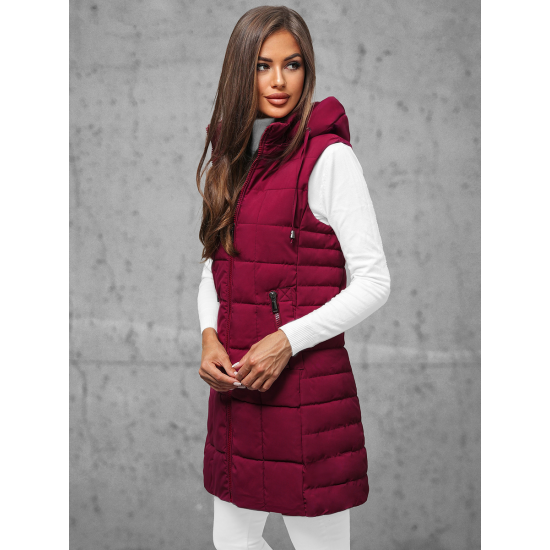 Moteriška bordo spalvos dygsniuota liemenė Dona JS/16M9096/06Z - Akcija Moteriška bordo spalvos dygsniuota liemenė Dona JS/16M9096/06Z
