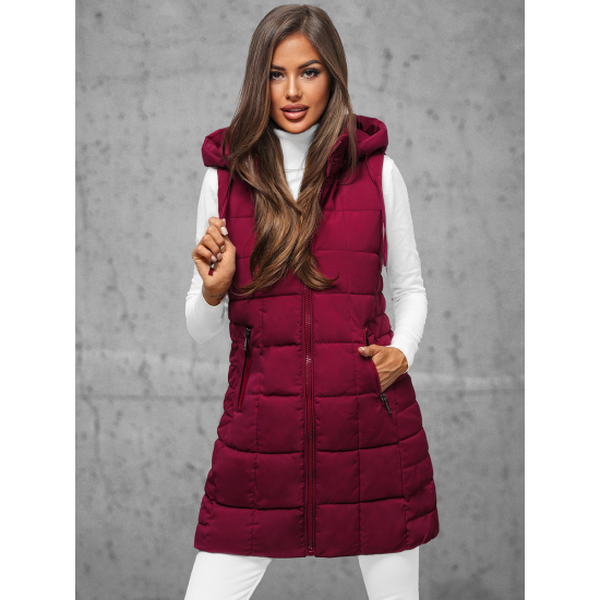 Moteriška bordo spalvos dygsniuota liemenė Dona JS/16M9096/06Z - Akcija Moteriška bordo spalvos dygsniuota liemenė Dona JS/16M9096/06Z