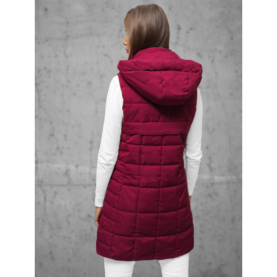 Moteriška bordo spalvos dygsniuota liemenė Dona JS/16M9096/06Z - Akcija Moteriška bordo spalvos dygsniuota liemenė Dona JS/16M9096/06Z