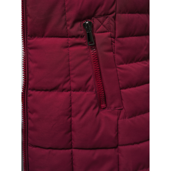 Moteriška bordo spalvos dygsniuota liemenė Dona JS/16M9096/06Z - Akcija Moteriška bordo spalvos dygsniuota liemenė Dona JS/16M9096/06Z