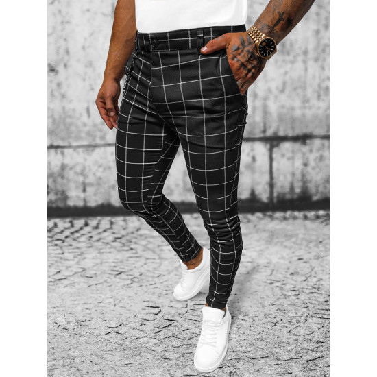 Juodos vyriškos kelnės Chino DJ/550174 - Vyrams Juodos vyriškos kelnės Chino DJ/550174