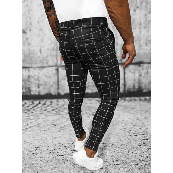 Juodos vyriškos kelnės Chino DJ/550174 - Vyrams Juodos vyriškos kelnės Chino DJ/550174